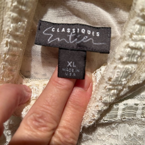 Classiques Entier, cream, stretch lace top, size Xl 🍎 - Picture 3 of 6